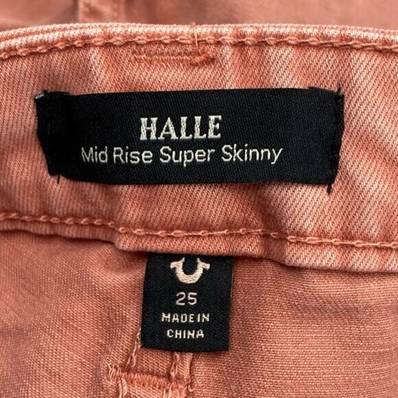 NWT TRUE RELIGION Halle Mid Rise Super Skinny Sz 25 Paloma + Slight Flaw - Picture 3 of 11